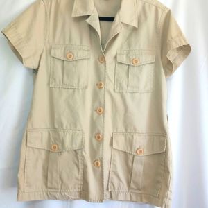 Tan Button Down Shirt for Women